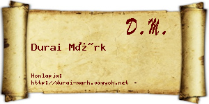 Durai Márk névjegykártya